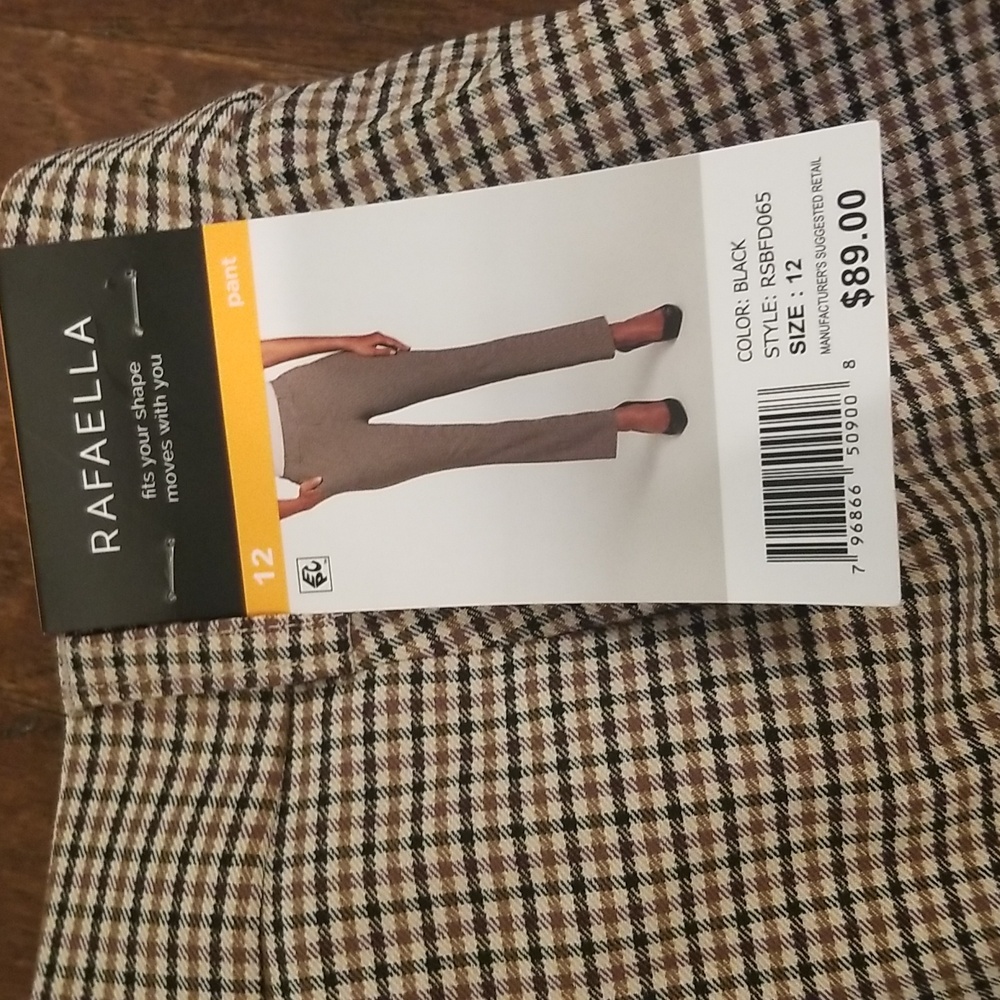 Rafaella Check Pull On Stretch Ankle Pants Size 12 - Picture 2 of 8